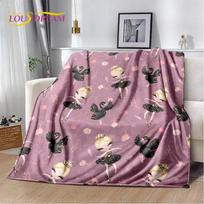 Cute Ballet Girl Ballerina Cartoon Soft Plush Blanket,Flannel Blanket Throw Blanket for Living Room Bedroom Bed Sofa Picnic Kids 75x100cm (30x40inch)