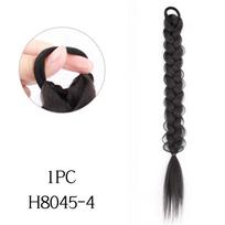 MISS WIG sintetinė ilga tiesi guminė uodegos ilginimo juosta 16 colių juodos natūralios pintos surišto uodegos plaukų papuošalų perukas moterims dėvėti 40cm