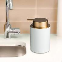 Muilo dozatorius 350 ml užpildomas pompos buteliukas, skirtas viešbučio stalo prausyklai beige
