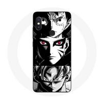 Coque pour Xiaomi Redmi Note 5 Pro Sangoku Naruto Luffy one piece Dragon Ball Z fond noir et blanc anime manga balta