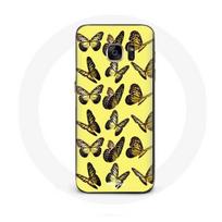 Coque - Samsung - Galaxy S7 - Papillons - Jaune - Souple geltona