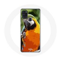 Coque Samsung Galaxy A21S Aras Perroquet Orange vert