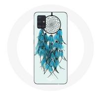Coque Samsung Galaxy A51 Attrape Rêve Bleu Fond Blanc