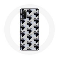 Coque pour samsung galaxy S20 Fond de coeurs noirs