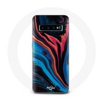 Coque pour Samsung Galaxy s10 plus Texture abstraite bleu noir rouge