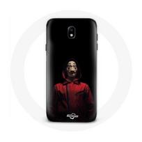 Coque pour Samsung Galaxy J5 2017 La casa de papel Masque Fond Noir
