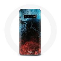 Coque pour Samsung Galaxy s10 edge fond de texture abstraite rouge noir bleu