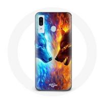 Coque pour Samsung Galaxy A20e Loup de Glace et de feu