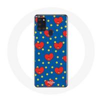 Coque pour Samsung Galaxy A21S BTS Bangtan Garçons BT21 TATA de V Fond Bleu