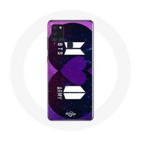 Coque pour Samsung Galaxy A21S Bangtan Sonyeondan Logo BTS Et Logo ARMY I Purple You