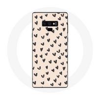 Coque pour Samsung Galaxy Note 9 Fond de texture abstraite coeurs noirs