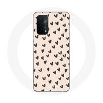 Coque pour Oppo A54 5G Fond de texture abstraite coeurs noirs juoda
