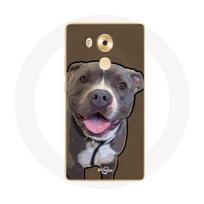 Coque pour Huawei Mate 8 Chien Pitbull Blanc gris