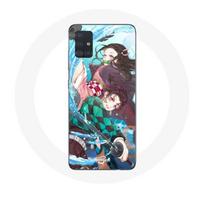 Coque pour Samsung Galaxy A71 Tanjiro et Nezuko Demon Slayer Kimetsu no Yaiba Anime