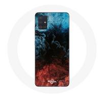 Coque pour Samsung Galaxy A51 5G fond de texture abstraite rouge noir bleu