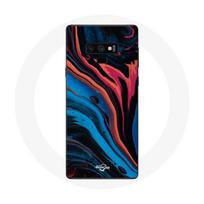 Coque pour Samsung Galaxy Note 9 Texture abstraite bleu noir rouge