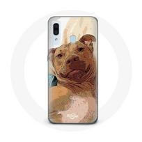 Coque pour Samsung Galaxy A20e American Pit Bull Terrier Marron