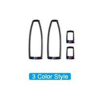 4pcs Real Carbon Fiber Auto Window Lifter Switch Cover Decorative Stickers For BMW 3 Series F30 2013-19 Car Interior Accessories Classic Style black