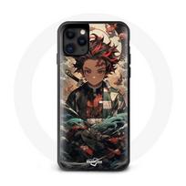 Case - Maniacase - Iphone 12 Pro Max - Soft - Black - Anime Demon Slayer Tanjiro