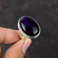 Violetinis ugnies labradorito žiedas rankų darbo žiedas 925 sterlingų sidabrinis žiedas reguliuojamas žiedas labradorito brangakmenių papuošalai vestuvių dovana stilingas žiedas Adjustable