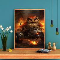 DIY Diamond Painting Owl Riding A Bike Cross Stitch Kit Mosaic Art Diamond Painting Full Circle/Square Diamond Home Decoration Round 20x30cm
