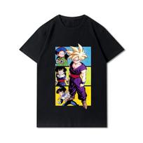 Didelio dydžio S-3XL Anime Dragon Ball marginti vyriški marškinėliai su apvaliu kaklu medvilniniai viršutiniai vasariniai atsitiktiniai juodi marškinėliai S