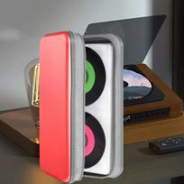 CD Case Fathers Day Gifts 80Pcs Capacity with Hand Strap PP Prevent Scratch Hard Protective Disc raudona