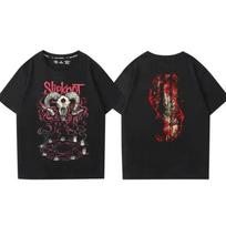 Marškinėliai Unisexs Slipknots Heavy Unisextal Band marginti medvilniniai marškinėliai Music Graphic marškinėliai Harajuku Streetwear Oversized marškinėliai Unisex marškinėliai 4XL gray