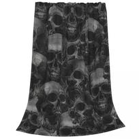 Cool Skull Blankets Coral Fleece Plush Print Breathable Warm Throw Blankets for Bedding Bedroom Plush Thin Quilt 75x100cm 30x40in