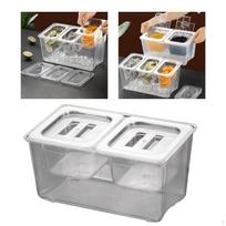 Chilled Condiment Caddy Commercial Jams Box Removable Compartments Seasoning for Outdoor 2 compartments