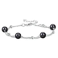 Agato nefrito chalcedono apyrankė moteriška Paprasta ir madinga maža ir šviežia apyrankė sidabro puošmena juodas agatas Adjustable size gray