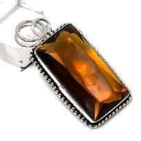 Natural Honey Topaz Gemstone Handmade 925 Sterling Silver Pendant 2.01  F5o55