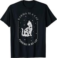 Karma Is A Cat Purring In My Lap Unisex T-Shirt XXXXL gray