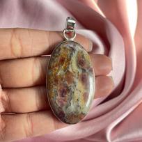 Ruby Fuchsite Pendant With Silver Chain Necklace 925 Sterling Silver Pendant