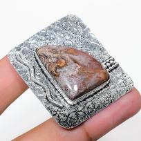 Natūralus Laguna Lace Agato brangakmenis 925 prabos sidabro pakabukas 1.69  Z5Q78