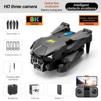 Naujos M3 Drone HD ESC 3 kameros Fotografija, optinio srauto padėties nustatymo orlaivis, keturių krypčių kliūčių išvengimas bepilotis keturkopteris žaislas Dovanos Kds 8K-1B juoda