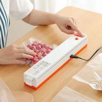 WTEMPO 220V Household Food Vacuum Sealer Packaging Machine Film Sealer Vacuum Packer Free Gift 10pcs/50pcs Storage Bags 10pcs bags oranžinė
