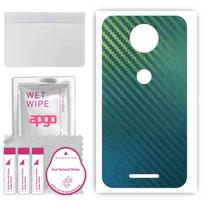 apgo apsauginė lipdukas-oda nugarėlei, suderinamas su Motorola Moto C Plus, wrap plėvelė, folija, vinilas - raštas Anglies pluošto chameleonas CAKA1
