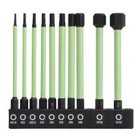 10PCS Hex Wrench Drill Bit  Steel Long Lasting Use Strong Magnetic Rustproof Green Pneumatic Screw