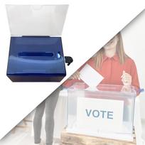Acrylic Donation Box Ballot Business Card Drawing Suggestion Case Complaint for tamsiai mėlyna spalva