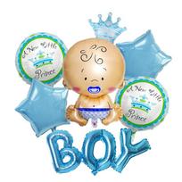 Boy Or Girl Gender Reveal Theme Male And Female Baby Crown Aluminum Film Balloon Set Party Decoration 3 beige