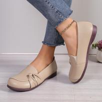 Women Lefu Flat Shoes Women Comfort Non-slip Soft Oxford Solid Color Mom's Shoes New Fashion Leather Flat Footwear Spring Summer 35