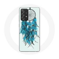 Coque pour Samsung Galaxy A52 Attrape Rêve Bleu Fond Blanc