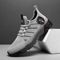 British Style Cool Simple Solid Color Lazy Mesh Sneaker Men's Thick Bottom Slip-on Breathable Flying Woven Running Shoes 40