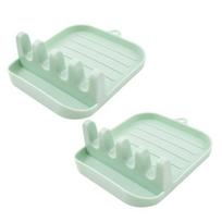 Yousheng 2Pcs Pot Lid Rack Easy To Clean Spoon Chopsticks Rest Holder Space-Saving Countertop Kitchen Utensil Holder for Home šviesiai žalios spalvos