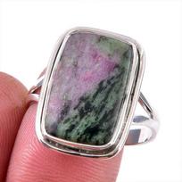 Ruby In Zoisite Handmade Lab-Created 925 Sterling Silver Jewelry Ring S.10 c0c39