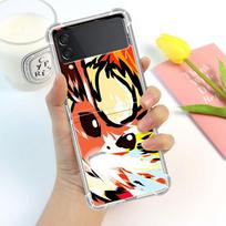 Luxury Case For Samsung Galaxy Z Flip 3 4 5G Funda Z Flip3 Clear PC Hard Shockproof Back Phone Coque Shell Cartoon Anime Pokemon Samsung Z Flip 5G