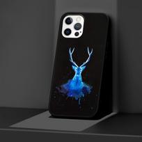 Black Case for iPhone 14 11 13 Pro Max 12 Mini XR 7 8 Plus SE 2020 XS 6 6S + Coque Soft Mobile Phone Bag Cover Deer Art Poster iPhone 13 Pro Max