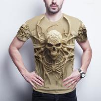 Vyriški gotikos stiliaus 3D spausdinimo marškinėliai – stilingi ir patogūs marškinėliai su apatine kakleliu, skirti kasdienėms ir oficialioms progoms 6XL black