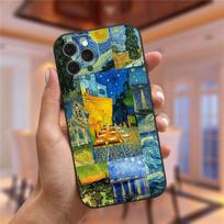 Vincent Van Gogh Starry Night flower Phone Case For iphone 13 12 11 Pro Max Mini X XR XS 8 7 6S Plus Mona Lisa David Soft Cover iPhone 6 or 6s blue